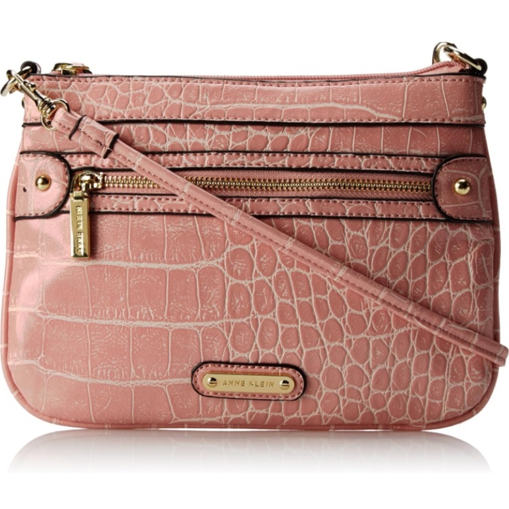 Soft Pink Anne Klein Crocodile Crossbody